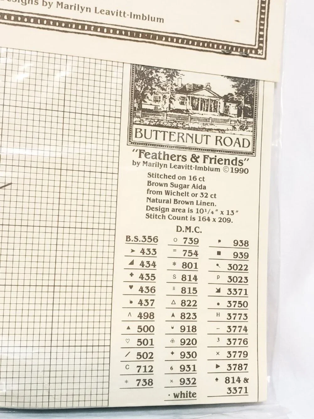Feathers & Friends Counted Cross Stitch Pattern Butternut Road 1990 Woman Geese